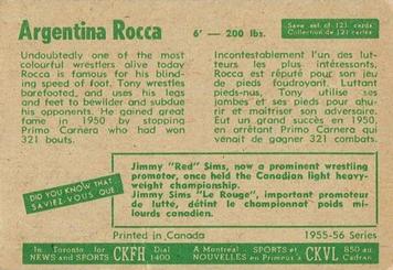 1955-56 Parkhurst #40 Argentina Rocca Back