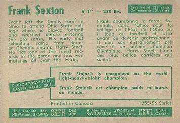 1955-56 Parkhurst #46 Frank Sexton Back