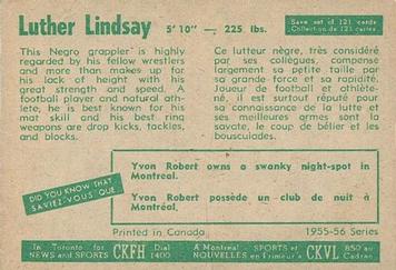 1955-56 Parkhurst #83 Luther Lindsay Back