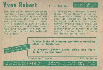 1955-56 Parkhurst #94 Yvon Robert Back
