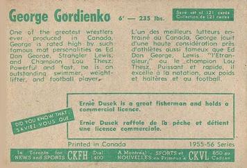 1955-56 Parkhurst #102 George Gordienko Back