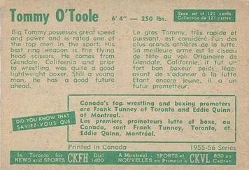 1955-56 Parkhurst #110 Tommy O'Toole Back