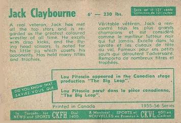 1955-56 Parkhurst #115 Jack Claybourne Back