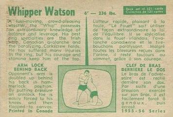 1955-56 Parkhurst #117 Whipper Watson Back