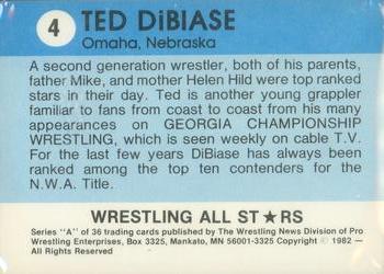 1982 Wrestling All Stars Series A #4 Ted DiBiase Back