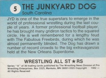 1982 Wrestling All Stars Series A #5 The Junkyard Dog Back
