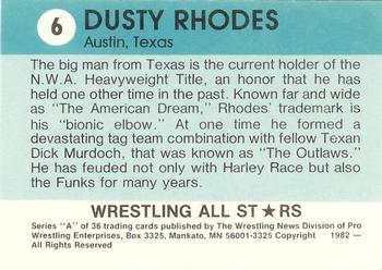 1982 Wrestling All Stars Series A #6 Dusty Rhodes Back