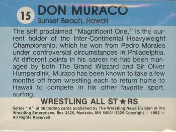 1982 Wrestling All Stars Series A #15 Don Muraco Back