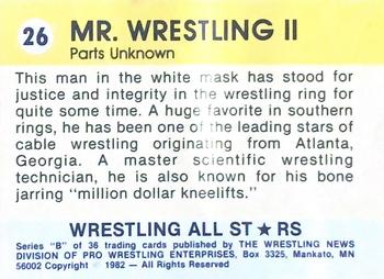 1982 Wrestling All Stars Series B #26 Mr. Wrestling II Back