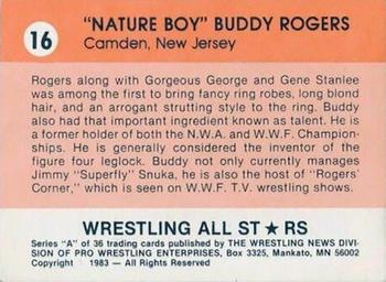 1983 Wrestling All Stars Series A #16 Buddy Rogers Back