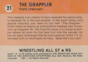 1983 Wrestling All Stars Series A #21 The Grappler Back