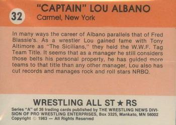 1983 Wrestling All Stars Series A #32 Lou Albano Back