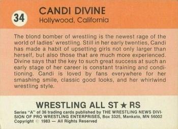 1983 Wrestling All Stars Series A #34 Candi Divine Back