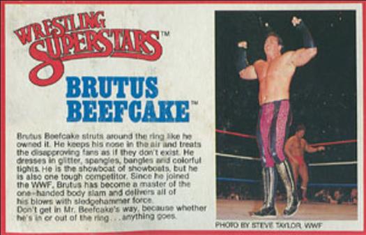 1984-88 LJN Wrestling Superstars Action Figure Cards #NNO Brutus Beefcake Front