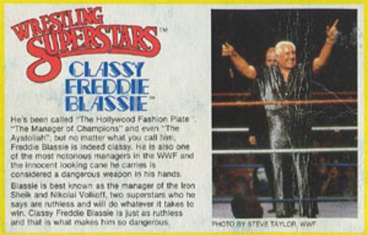 1984-88 LJN Wrestling Superstars Action Figure Cards #NNO Classy Freddie Blassie Front