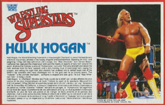 1984-88 LJN Wrestling Superstars Action Figure Cards #NNO Hulk Hogan Front