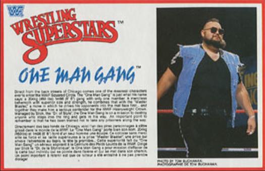 1984-88 LJN Wrestling Superstars Action Figure Cards #NNO One Man Gang Front