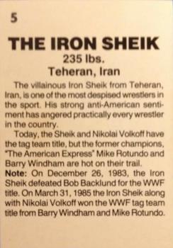 1985 Wrestling All Stars #5 The Iron Sheik Back
