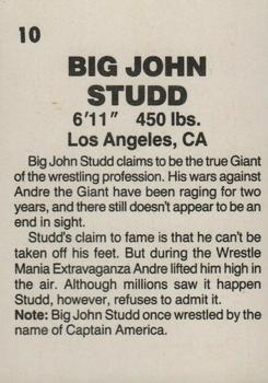 1985 Wrestling All Stars #10 Big John Studd Back