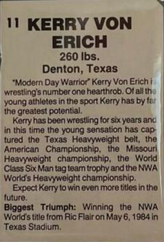 1985 Wrestling All Stars #11 Kerry Von Erich Back
