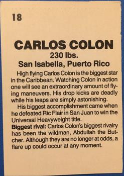 1985 Wrestling All Stars #18 Carlos Colon Back