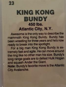 1985 Wrestling All Stars #23 King Kong Bundy Back