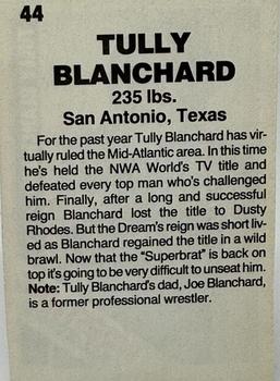 1985 Wrestling All Stars #44 Tully Blanchard Back