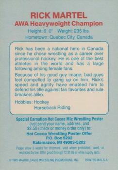 1986 Carnation Major League Wrestling #3 Rick Martel Back