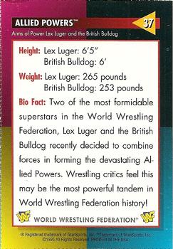1995 WWF Magazine #37 Allied Powers (Arms of Power Luger & Bulldog) Back