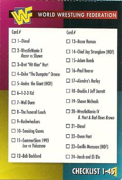 1995 WWF Magazine #45 Checklist 1-45 Front