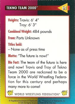 1995 WWF Magazine #61 Tekno Team 2000 (Travis & Troy) Back