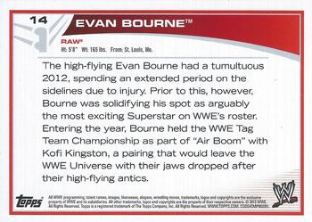 2013 Topps WWE - Black #14 Evan Bourne Back