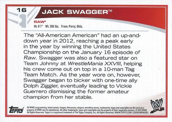 2013 Topps WWE - Black #16 Jack Swagger Back