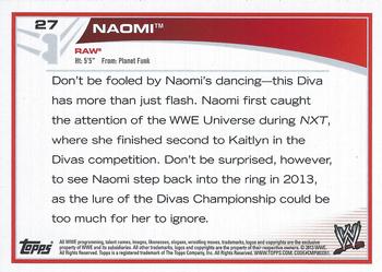 2013 Topps WWE - Black #27 Naomi Back