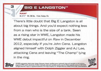 2013 Topps WWE - Black #3 Big E Langston Back