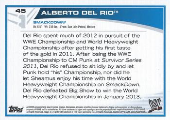2013 Topps WWE - Black #45 Alberto Del Rio Back