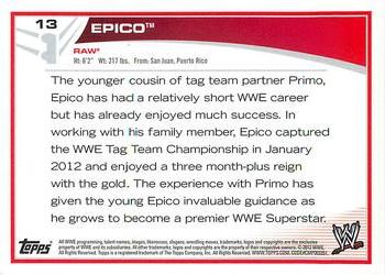 2013 Topps WWE - Black #13 Epico Back