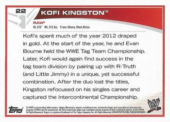 2013 Topps WWE - Black #22 Kofi Kingston Back