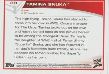 2013 Topps WWE - Black #39 Tamina Snuka Back