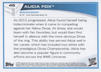 2013 Topps WWE - Black #46 Alicia Fox Back