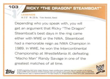 2013 Topps WWE - Black #103 Ricky The Dragon Steamboat Back