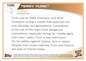 2013 Topps WWE - Black #106 Terry Funk Back