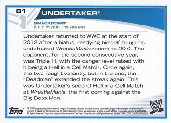 2013 Topps WWE - Black #81 Undertaker Back