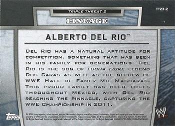 2013 Topps WWE - Triple Threat Tier 2 #TT23-2 Alberto Del Rio Back