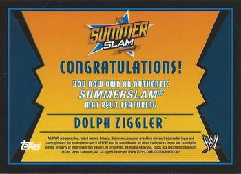 2013 Topps WWE - SummerSlam 2012 Mat Relics #NNO Dolph Ziggler Back
