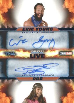 2013 TriStar TNA Impact Live - Dual Autographs Blue #L2-4 Eric Young / ODB Front