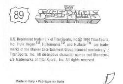 1991 WWF Superstars Stickers #89 Orient Express Back