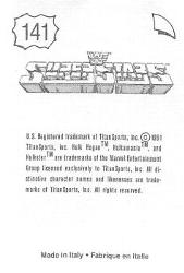 1991 WWF Superstars Stickers #141 Jake The Snake Roberts Back