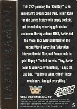 1994 Action Packed WWF #5 Razor Ramon Back