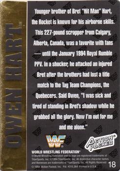 1994 Action Packed WWF #18 Owen Hart Back